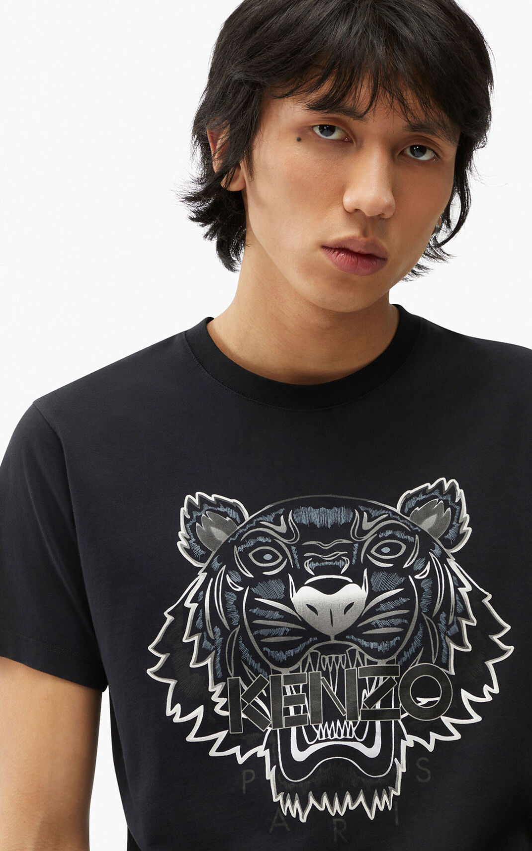 Kenzo Gradient Tiger Tişört Erkek Siyah | 7639-EVMFW